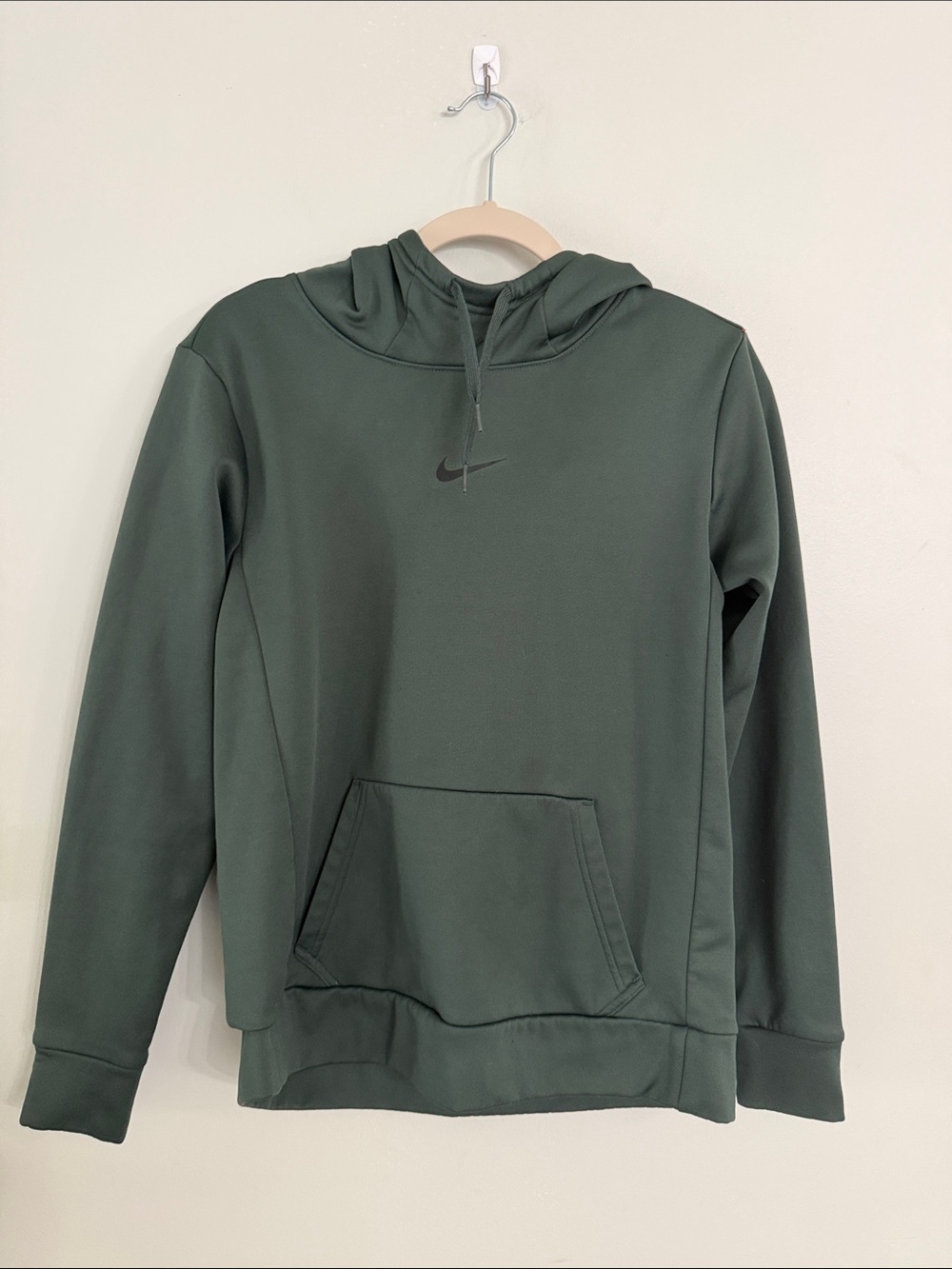Nike Women’s Hoodie in Dark Olive Green with Black Swoosh